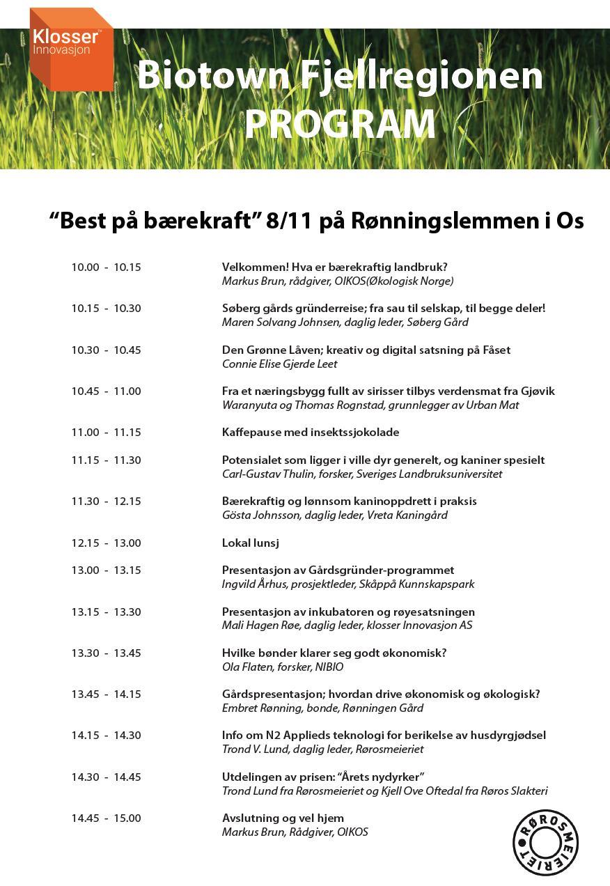 BIOTOWN-KONFERANSE I DALSBYGDA Sjekk program for en konferanse med fokus på grønn økonomi i Dalsbygda 8.