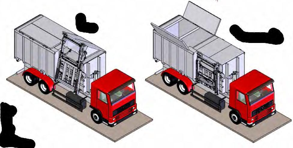 14 En Innsamlingscontainer til håndtering av ikke komprimerbare materialer slik som for eks.