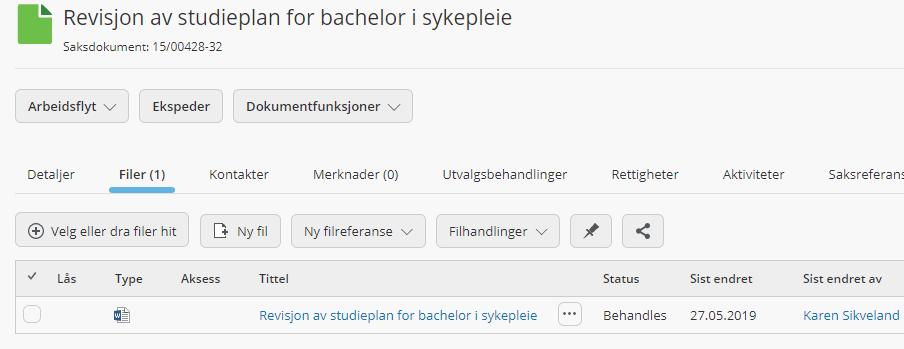 5. Redigering av saksframlegget og fletting av vedlegg inn i saksdokumentet/saksframlegget forts. Legge til flere filer 1.