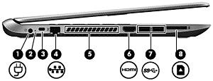Komponent Beskrivelse (5) Optisk stasjon Leser fra og/eller skriver til en optisk plate, avhengig av hvilken datamaskinmodell du har. (6) Utløserknapp for optisk stasjon Åpner skuffen.