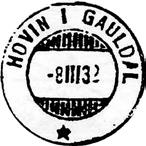 1894 er navnet skrevet HOVIN JERNBANESTATION. Fra 08.04.1899 endret til HOVIN I GULDALEN. Fra 01.07.