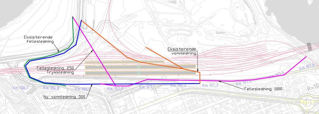 16 av 23 4.3.1 Stasjonsområdet Midt og NFO For Midt og NFO er det ingen forskjell på VA løsningene. Løsningene beskrevet er derfor gjeldende for begge alternativer.