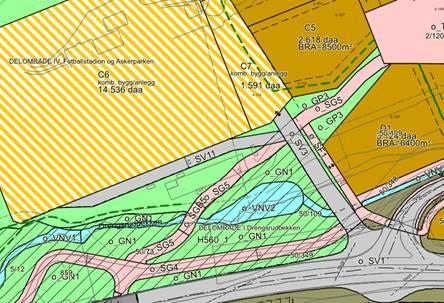 8 For feltene C 6 og C 7 kan det til sammen etableres 10.000 m2 BRA under bakken. 3.