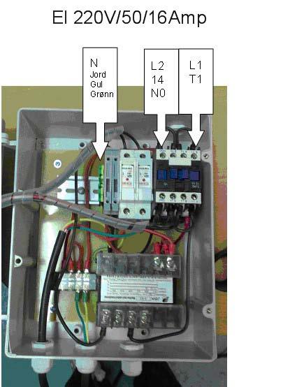 EL. KOBLINGSSKJEMA 6254 Med Bunnramme NO CODE NAME TYPE AND SIZE Q TY REMARK 1 KM Rele CJX-1210/AC24 1 2 SB PUSH BUTTON LA42 1 3 M MOTOR 380V, 220V, 2.