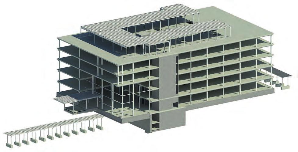 04 TEKNISK BESKRIVELSE Servicebygg Bygget er plassert i seismisk klasse 3. Bygget utføres i plasstøpt betong med akseavstand 7,2 meter som det generelle med noen få unntak.
