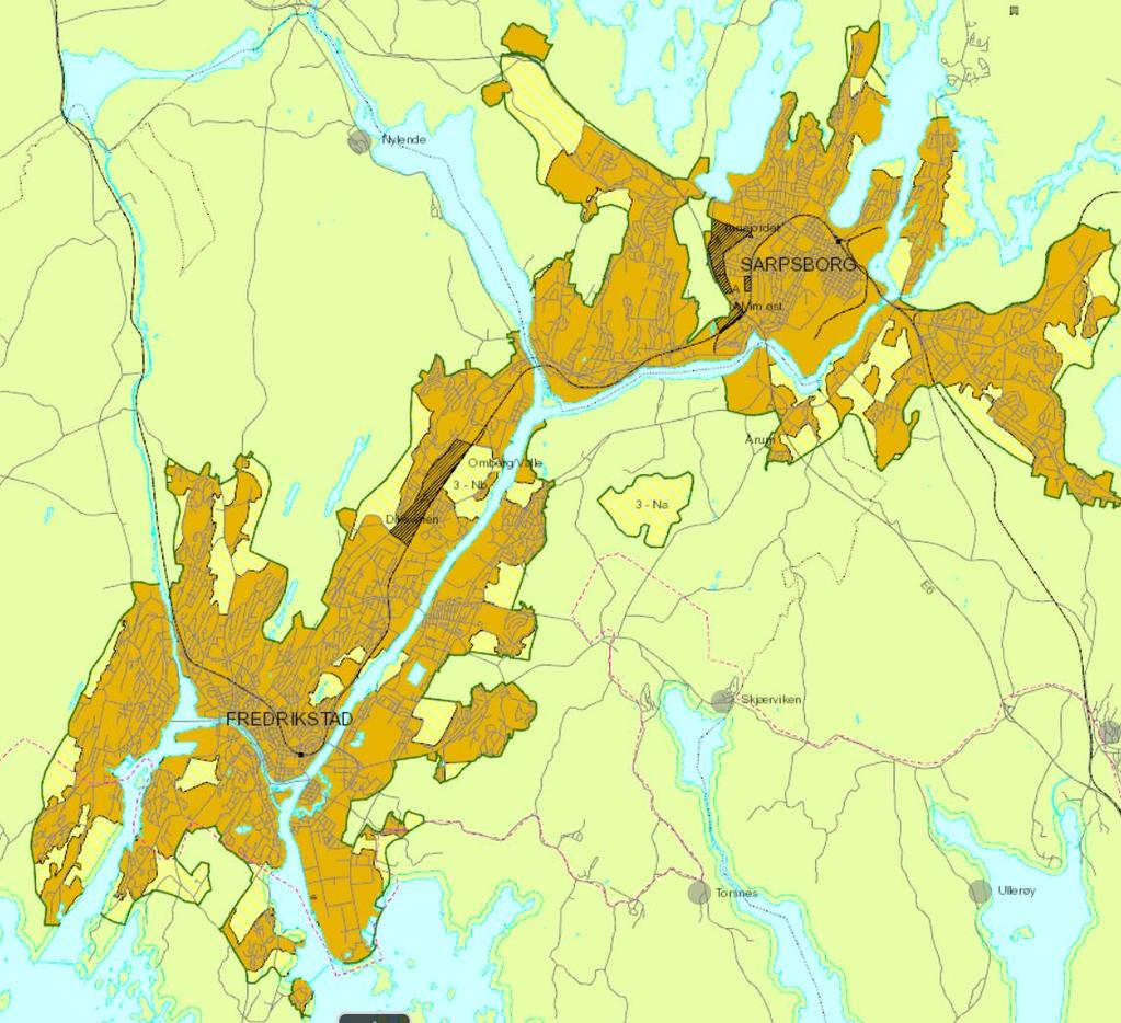33 av 151 5 PLANSTATUS Her beskrives kort de viktigste regionale og kommunale planer som er relevante for strekningen Seut- Rolvsøy, samt pågående plan- og utredningsarbeid som har betydning for