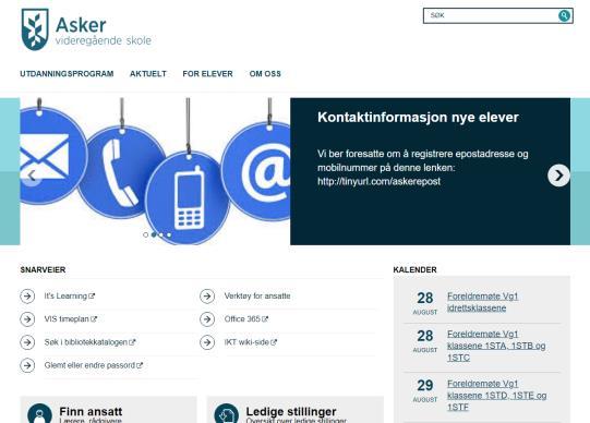 Velkommen til foreldremøter Vg1 Har du registrert kontaktopplysningene