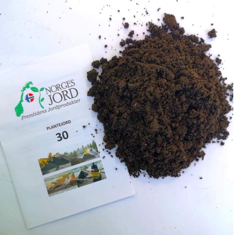 Kompostbasert jord av høy kvalitet Andelen kompost i produktet gir tallet i produktnavnet Plantejord 30 - torvredusert 30%