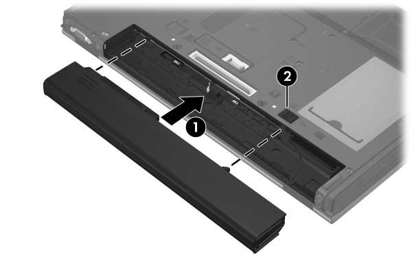 Batterier Sette inn eller ta ut hovedbatteriet ÄOBS: For å unngå at du mister data som ikke er lagret når du bytter et batteri som er den eneste strømkilden, må du starte dvalemodus eller slå av