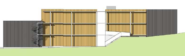 Plan 3: Rømning til svalgang med to utvendige åpne trapper eller til lukket trapperom.
