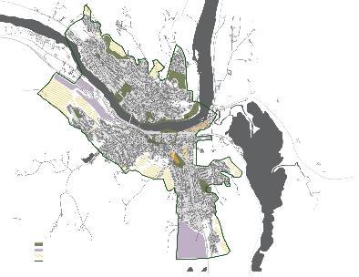 Figur 5: Langsiktig ytre byvekstgrense eksisterende bebyggelsesstruktur.