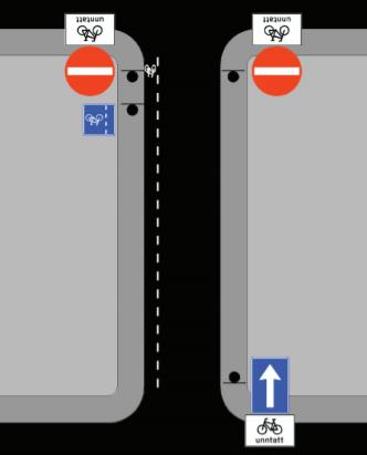 2. Sykkelfelt Sykling mot enveisregulering