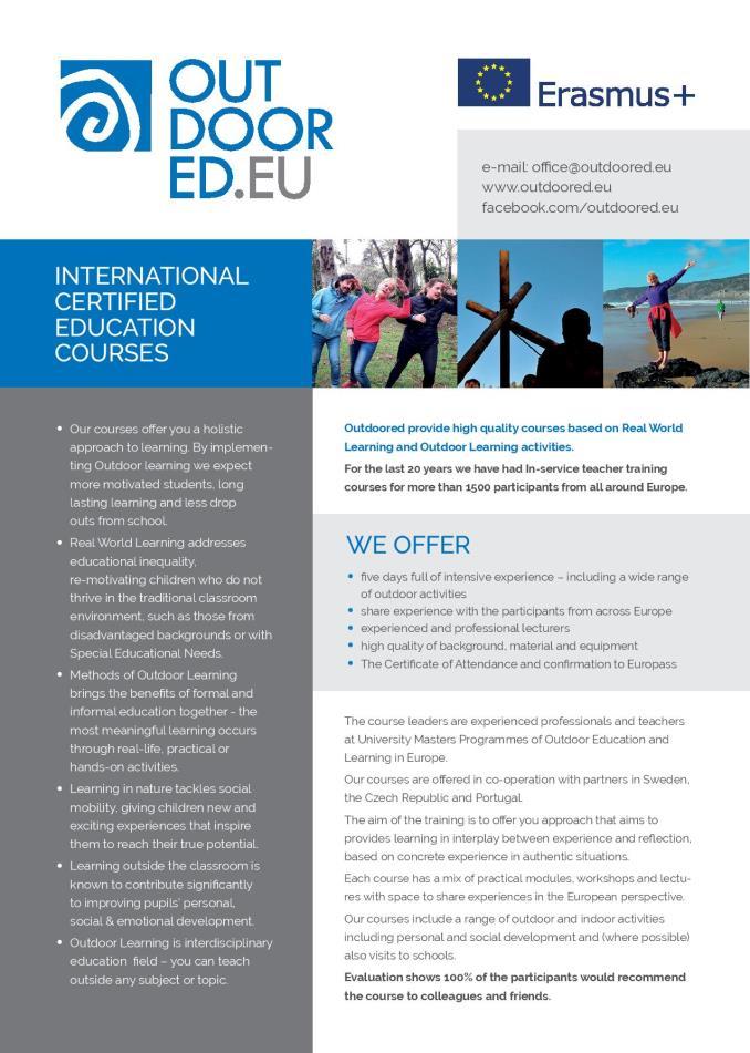 Erasmus Courses Outdoor Education