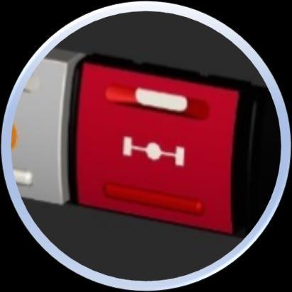 Slik deaktiverer du R lock-funksjonen (Ekstrautstyr): R lock-modus deaktivert Bemerkninger: For å gå over i normal 4WD-modus, trykk på den brune bryteren til venstre.