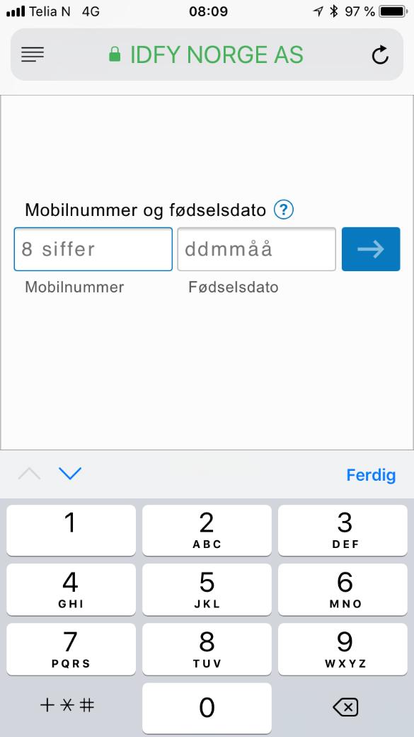 Hvordan signere dokumentet Nå følger standard BankID innlogging.