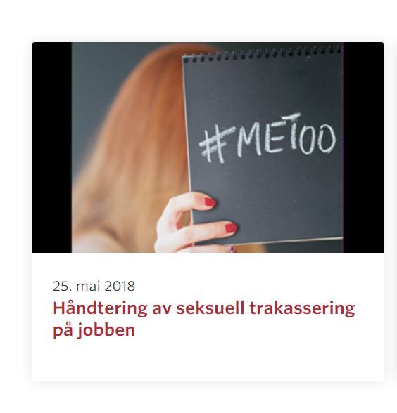 Forsvarlig arbeidsmiljø er et arbeidsgiveransvar Arbeidsgiver skal forebygge og forhindre seksuell trakassering, jf.