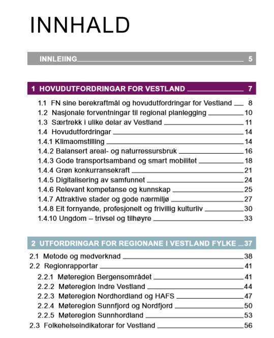 Utfordringsrapporten er todelt Del 1