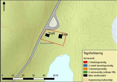 Breitjernhytta, skogshusvær område 065 Breittjernhytta består av tømmerkoie