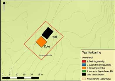 Langspælhytta, skogshusvær område 117 Langspælhytta består av koie og stall. Koia er Sefrak-registrert og verdivurdert som bevaringsverdig (kategori 3).
