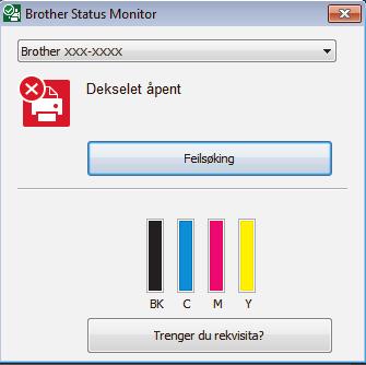 A Feilsøking Bruk denne delen til å løse problemer du kan møte på når du bruker Brother-maskinen.