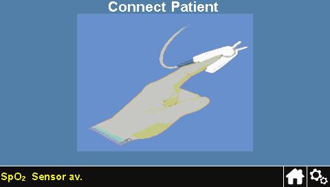 Hvis sensoren løsner fra pasienten Hvis sensoren har løsnet fra pasienten, vises skjermbildet til høyre.