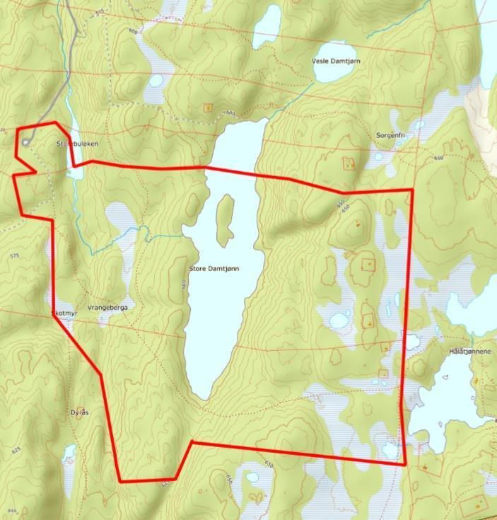 2 Materiale og metodar 2.1 Planområdet Planområdet ligg omlag 6 km inn ein skogsbilveg aust for Holtsås ved Sørlandsbanen nord for Nordagutu og er omlag 800 daa stort.
