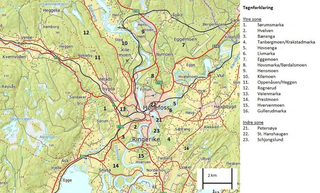 Bynære friluftsområder i Hønefoss Sammendrag av de ulike bynære friluftsområdene i Hønefoss, etter høringsperiode og spørreundersøkelse blant brukerne.