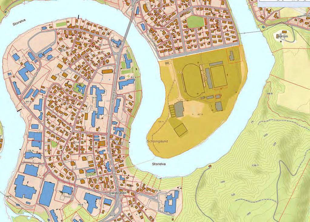 Størrelse Områdetype Oppkjørte løyper vinterstid Opptråkka stier vinterstid Lysløyper Opparbeida turstier sommerstid Toaletter Servering/kiosk Avstand fra Søndre torv, Hønefoss langs vei To mest