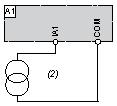 : Reverse Analog Input Configured for Voltage with Internal Power Supply (1) 2.