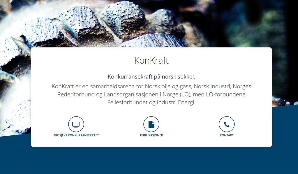 Konkraft Rapporten «Konkurransekraft norsk sokkel i endring» er et bidrag til KonKrafts videre arbeid for å opprettholde