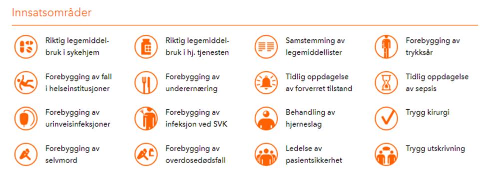 Innsatsområdene og tiltakspakkene Eksisterende løsning 16innsatsområder 23 tiltakspakker Digitaliserings prosess 2019 Tidlig