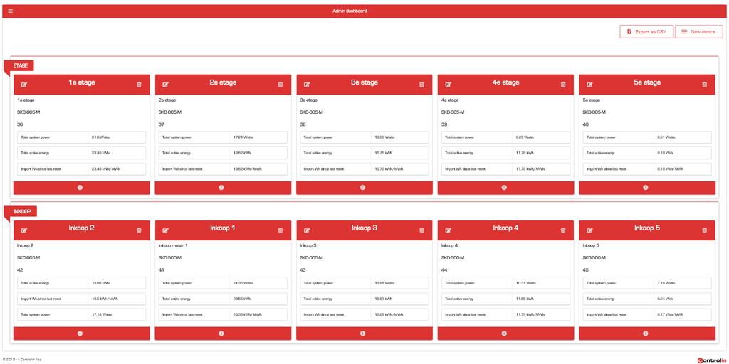 Functionaliteit energy in control Alle functionaliteiten op een rijtje Tot een maximum van 127 meters aansluiten op de SKD-Byte door middel van Modbus RTU Per aangesloten meter drie vrije tekstregels