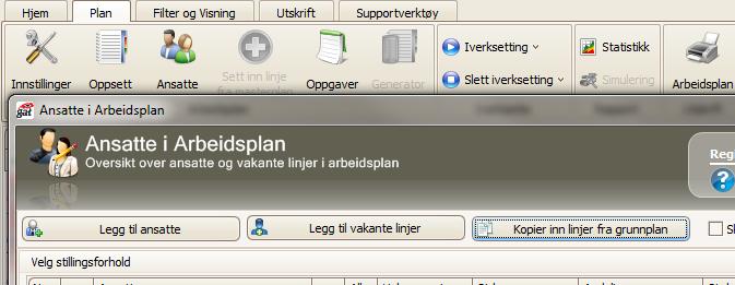 Hjelpeplan Legge til flere ansatte fra egen avdeling Ansatte kan kopieres inn i planen etter opprettelse.