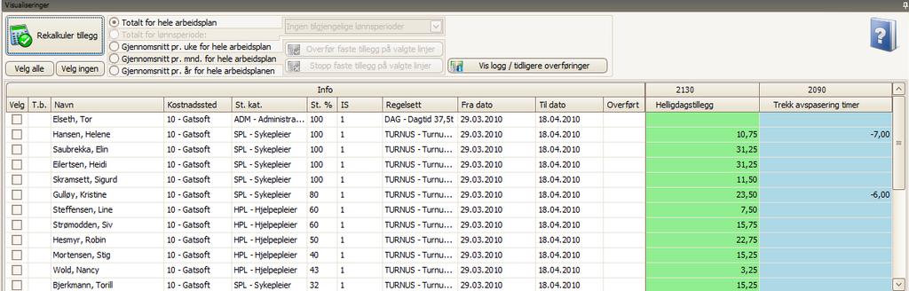 Arbeidsplan - Tillegg Beregner