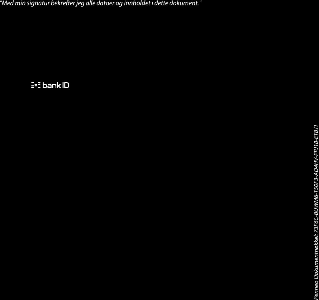PEnn30 Signaturene i dette dokumentet er juridisk bindende. Dokument signert med "Penneo'" - sikker digital signatur". De signerende parter sin identitet er registreft, og er listet nedenfor.
