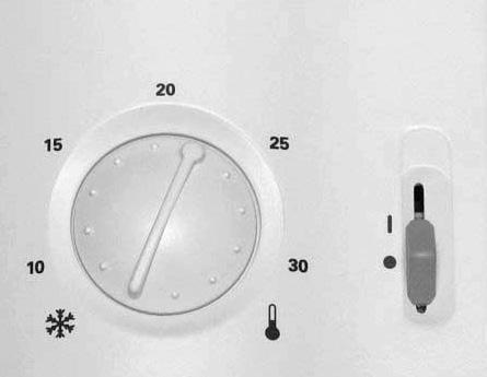 Romtermostaten for kjølefunksjonen (tilbehør som faktureres, valgfritt) Romtermostaten brukes til aktivering og utkopling av kjølefunksjonen: Variant 2: Automatisk omkobling fra varme- til kjøledrift