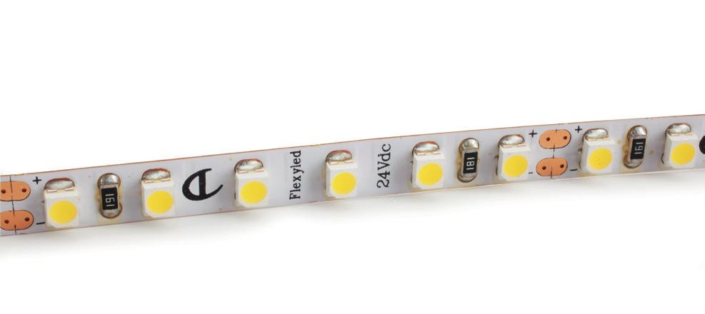 : LED-STRIPS 24Vdc L Kelvin: 3100 Lumen: 85/w IP:20 Flexyled CH 24V, 8mm 9,6W Bredde 8mm. Rull med 5 meter.