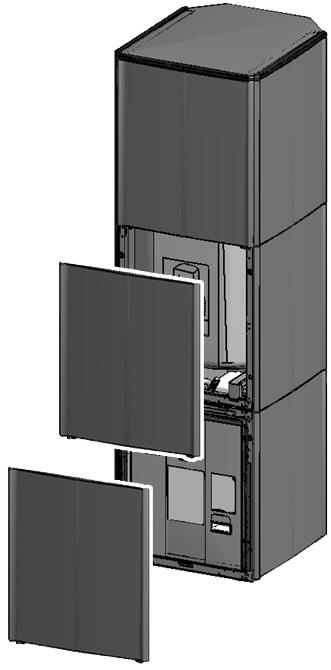 Se "Hovedkomponenter" på side hvis du vil vite hvor trykkavlastningsventilen er plassert. XA AP Sett på plass dekorasjonspanelet foran på varmtvannstanken til.