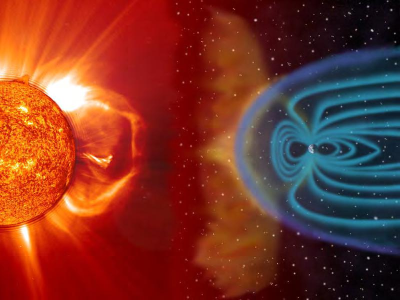 Solvinden: Elektrisk ladde partikler (ioner) Temperaturen i koronaen kan bli over 1 million grader Materien består av ioner (protoner) og frie elektroner, det vil si partikler