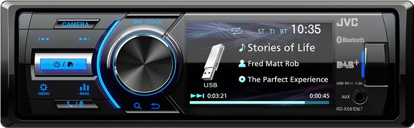 Bluetooth, FLAC 2-DIN bilradio med DAB+ / FM, CD, Bluetooth, AUX, USB, 4 x 50W, 3 x 4V linjeutganger,