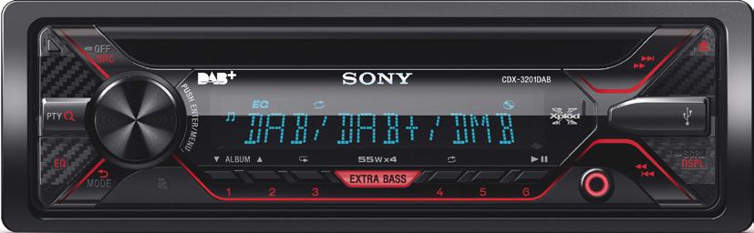 SONY CDX-3201DAB SON CDX-3201DAB Kr 995,- Radio/CD, DAB+, m/antenne Bilradio med CD-spiller, DAB+ / FM, 4 x 55W forsterker, AUX / USB, 2 x