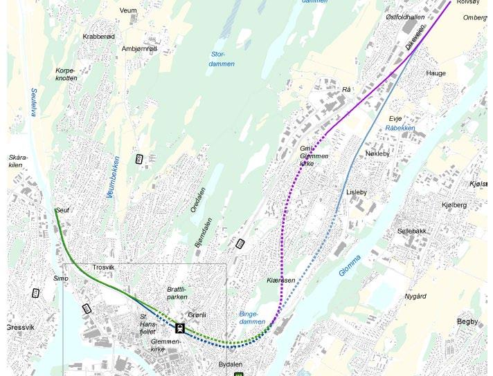 Seut - Kiæråsen 2 jernbanealternativer, 3