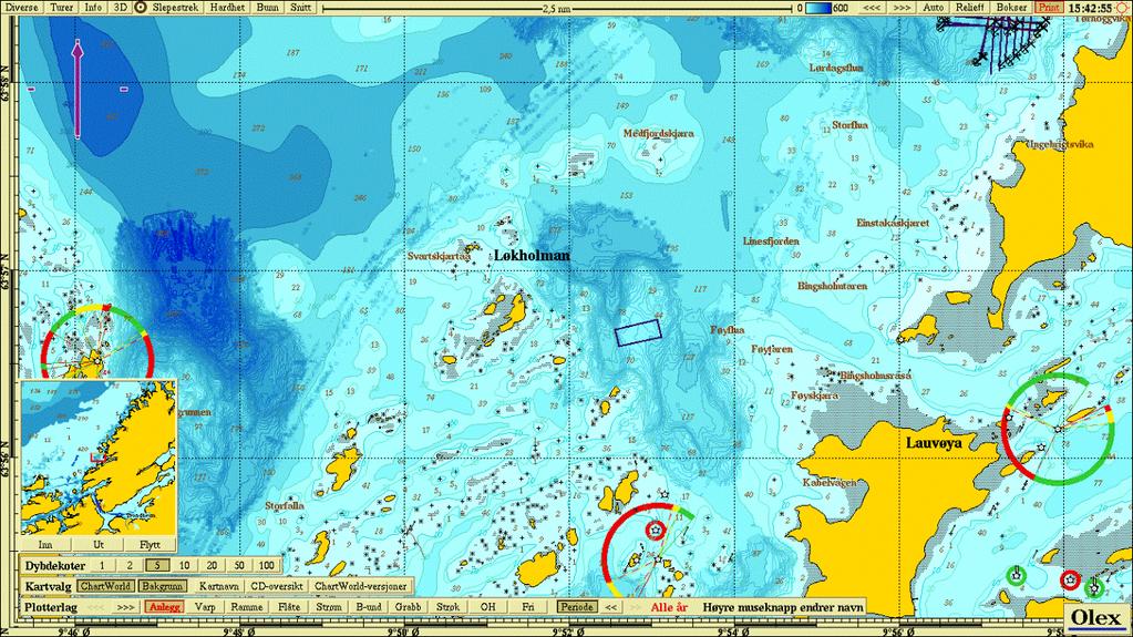 BM 18001-Krabbholmen 0118 Figur 2.1.2 Topografisk kart (nordlig orientering) med avmerking av lokaliteten sentralt i kartet.