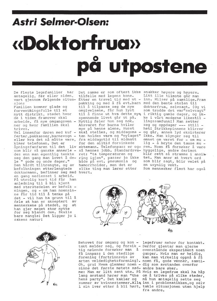 «Doktorfrua» på utpostene (1973, nr.