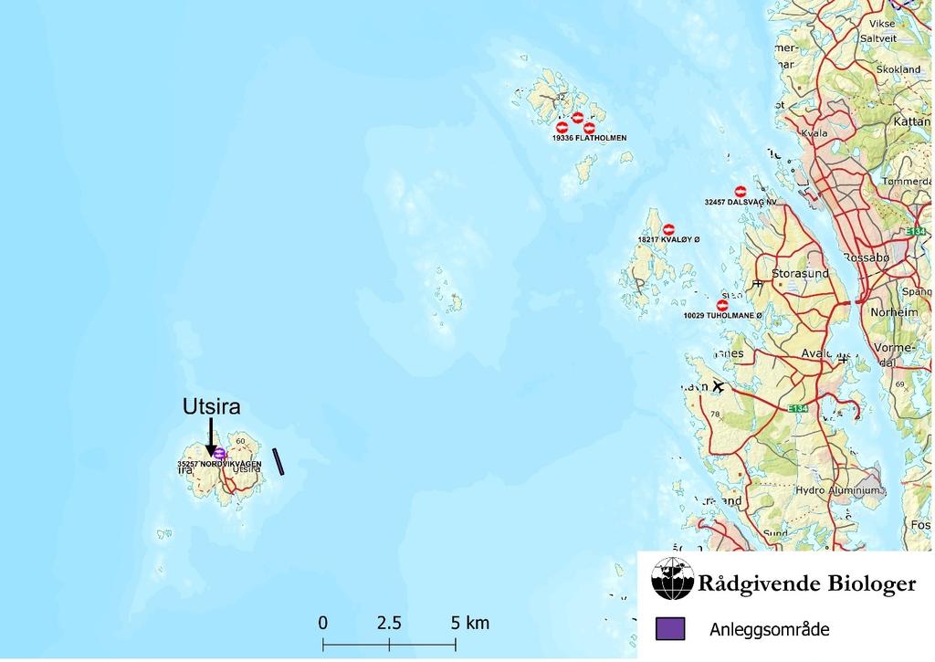 OMRÅDESKILDRING Det planlagde lokalitetsområdet ligg aust for Utsira, aust i Sirafjorden (figur 1).