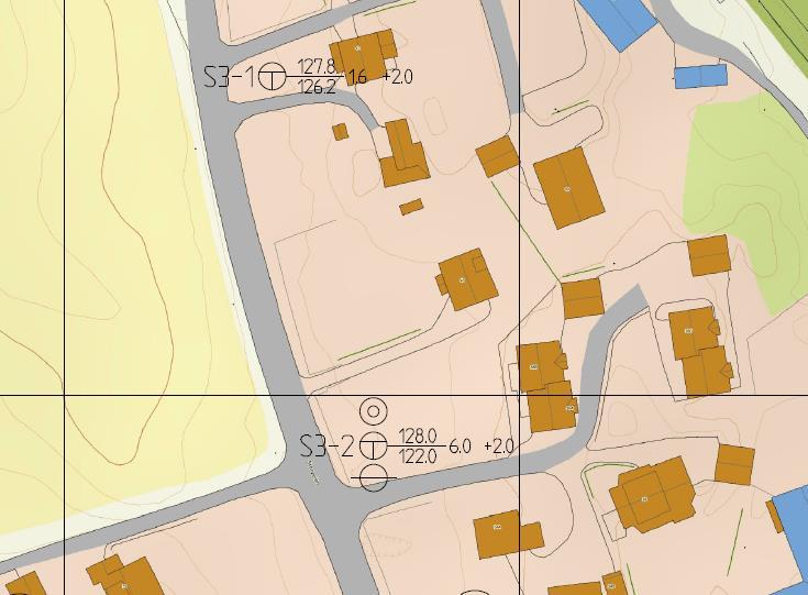 5. Tidligere undersøkelser fra felt og i laboratorium I forbindelse med utbygging av kommunal gangvei utførte Rambøl en grunnundersøkelse i Mars 2019. Der ble det utført: 2 stk.