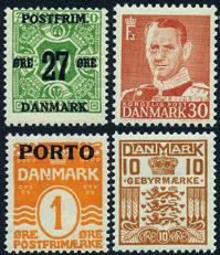 : C1013 4 ulike postfriske danske frimerker: