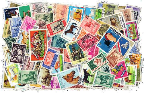 595,-. Best.nr.: D1019 190,- 275,- E Hester Sammenstilling med hele 500 forskjellige frimerker med heste-motiver.