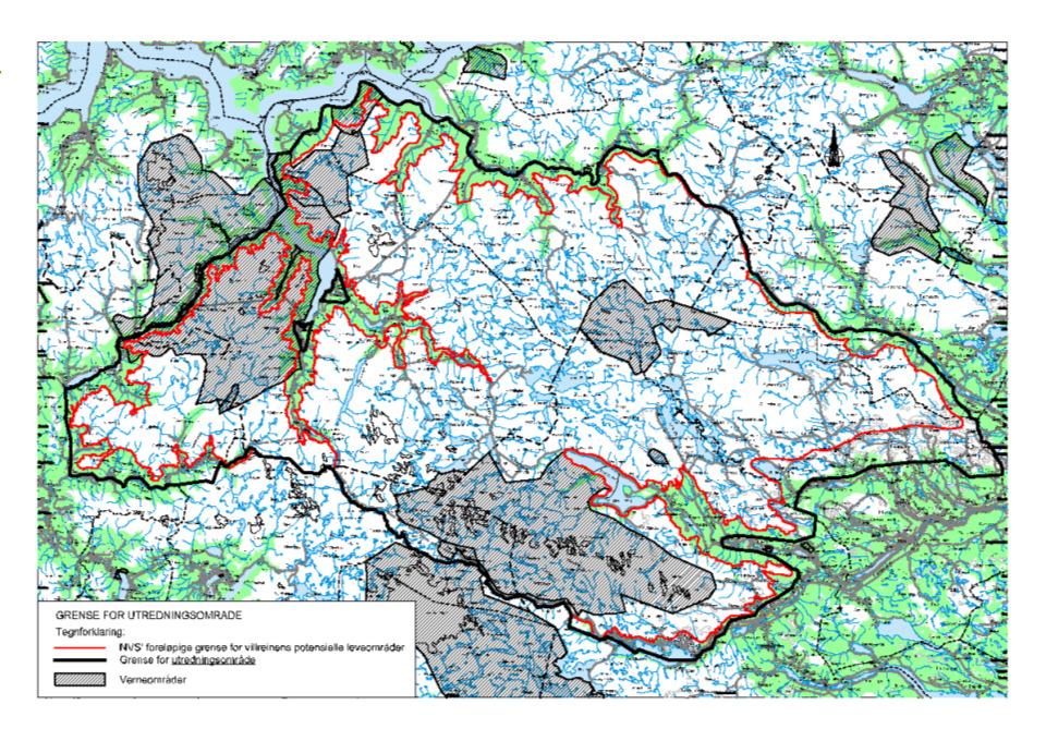 Utredningsområde planområde Utredningsområdets avgrenset i planprogrammet ut fra flg.