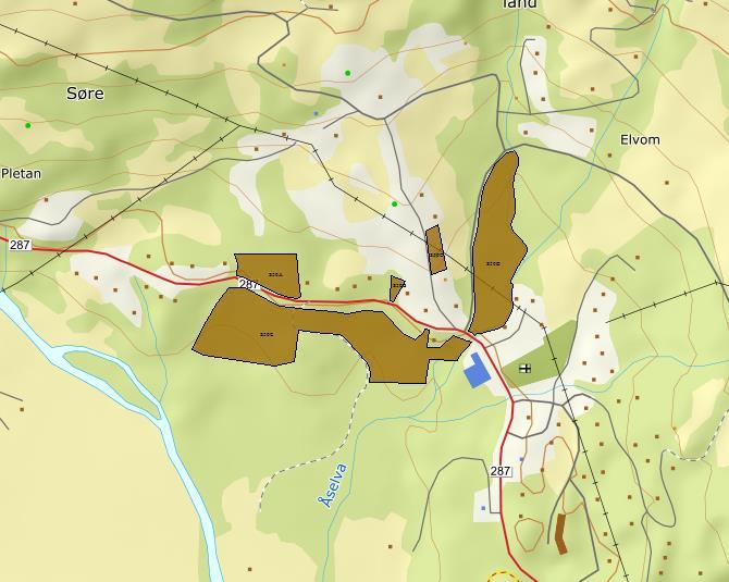 4.3 Sentrumsformål OMRÅDE: Eggedal sentrum S 50a-e Teige/Eggedal sentrum Gbnr 148/1 Innspill: 2 Dagens formål: Friområde og LNF Foreslått formål: Sentrumsformål Arealstørrelse: Totalt 70 daa Moh.